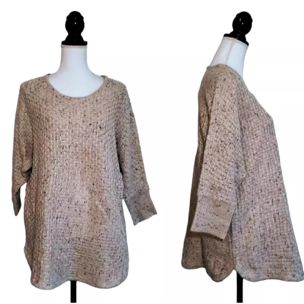 NWT DRESSBARN Sweater, Beige 100% Acrylic Knit Long Sleeve Career Casual, 1X